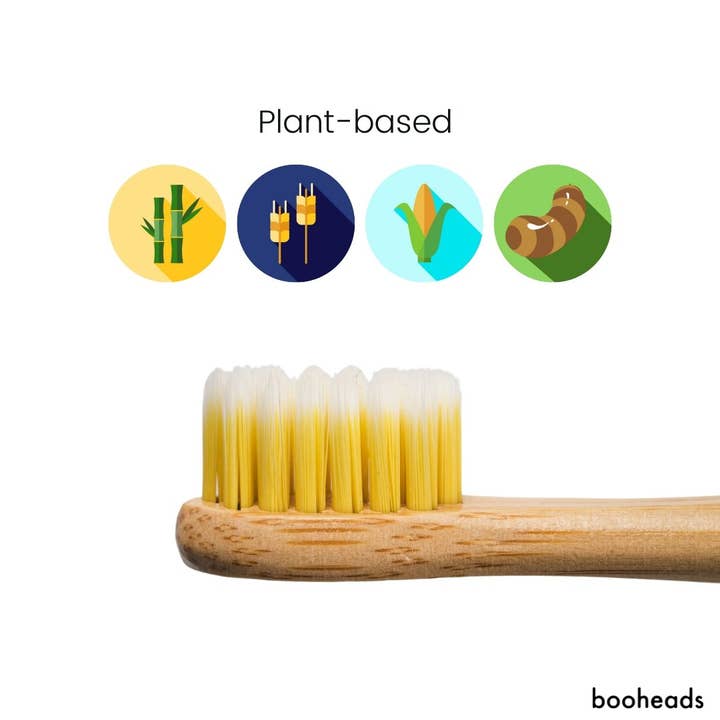 booheads - Vendita all'ingrosso Spazzolino da denti - Testine elettriche biodegradabili Boohead multicolore, confezione da 4