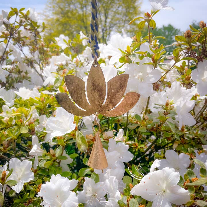 Mira Fair Trade - Wholesale Wind Chime - Mini Lotus Wind Chime