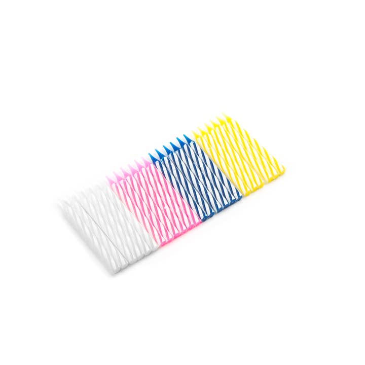 Fox Run Brands - Wholesale Cake Candle - Fox Run Striped Birthday Candles, Pack of 24, 0.25" x 2.25"2