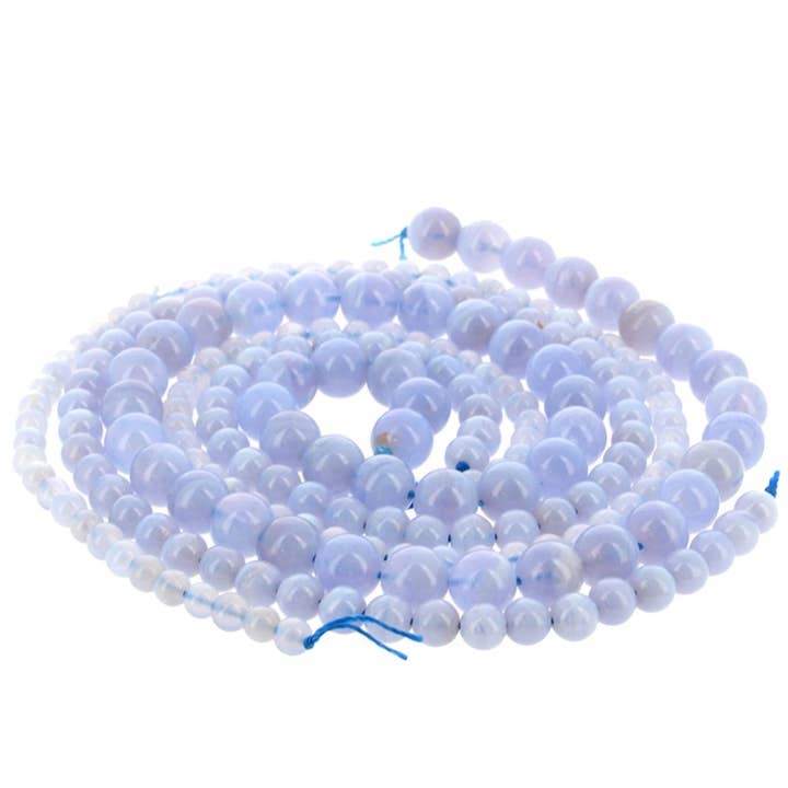 Blue Chalcedony Agate Beads for wholesale by Artisans de Madagascar