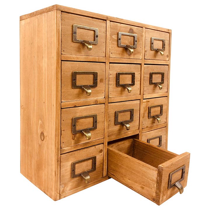 Brown Storage Drawers (12 drawers) 35 x 15 x 34cm for wholesale on Faire