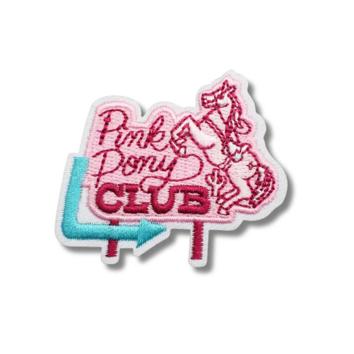 Pink Pony Club Embroidered Iron On Patch for wholesale by Love, Paige Designs