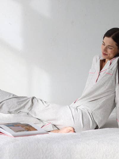 Salua Lingerie - Wholesale Sleepwear Set - Women's - SALUA Classic Luxury Shorties Pajamas in Brushed Pima Cotton14