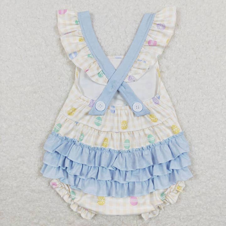 Aier Wholesale - Wholesale Clothing Set - Baby - Sibling Baby Girls Bow Easter Eggs Rompers Dresses Outfits Suits5