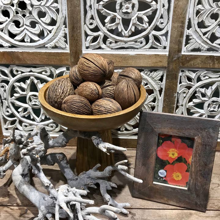 Wilco Home – Großhandel Tischdeko – 14-teiliges natürliches Mintola Ball Seed Pod Napffüllset