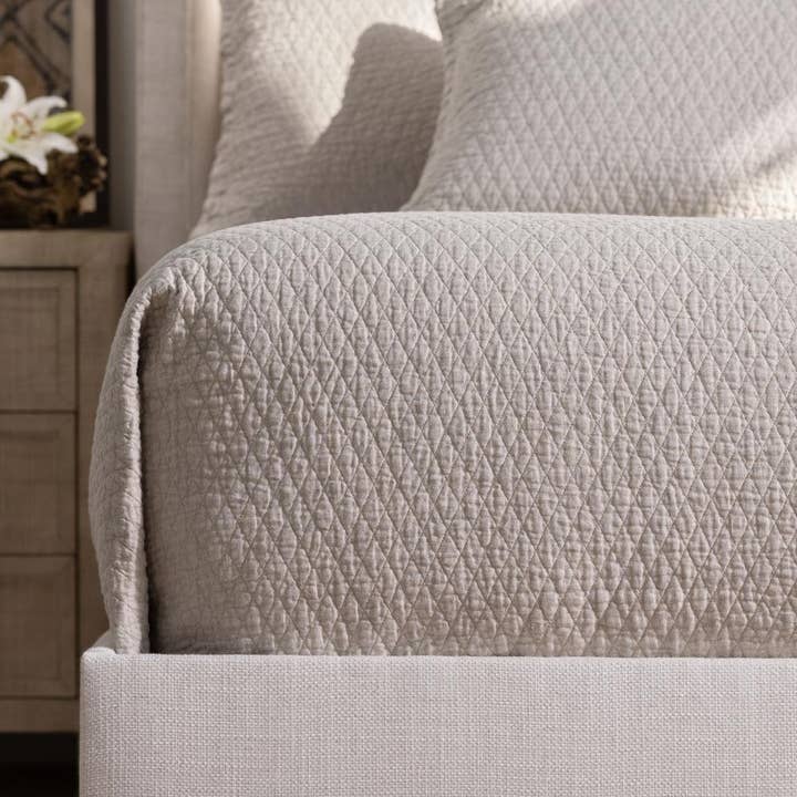 Dawn Quilted Coverlet Natural King 112X98 for wholesale by Lili Alessandra