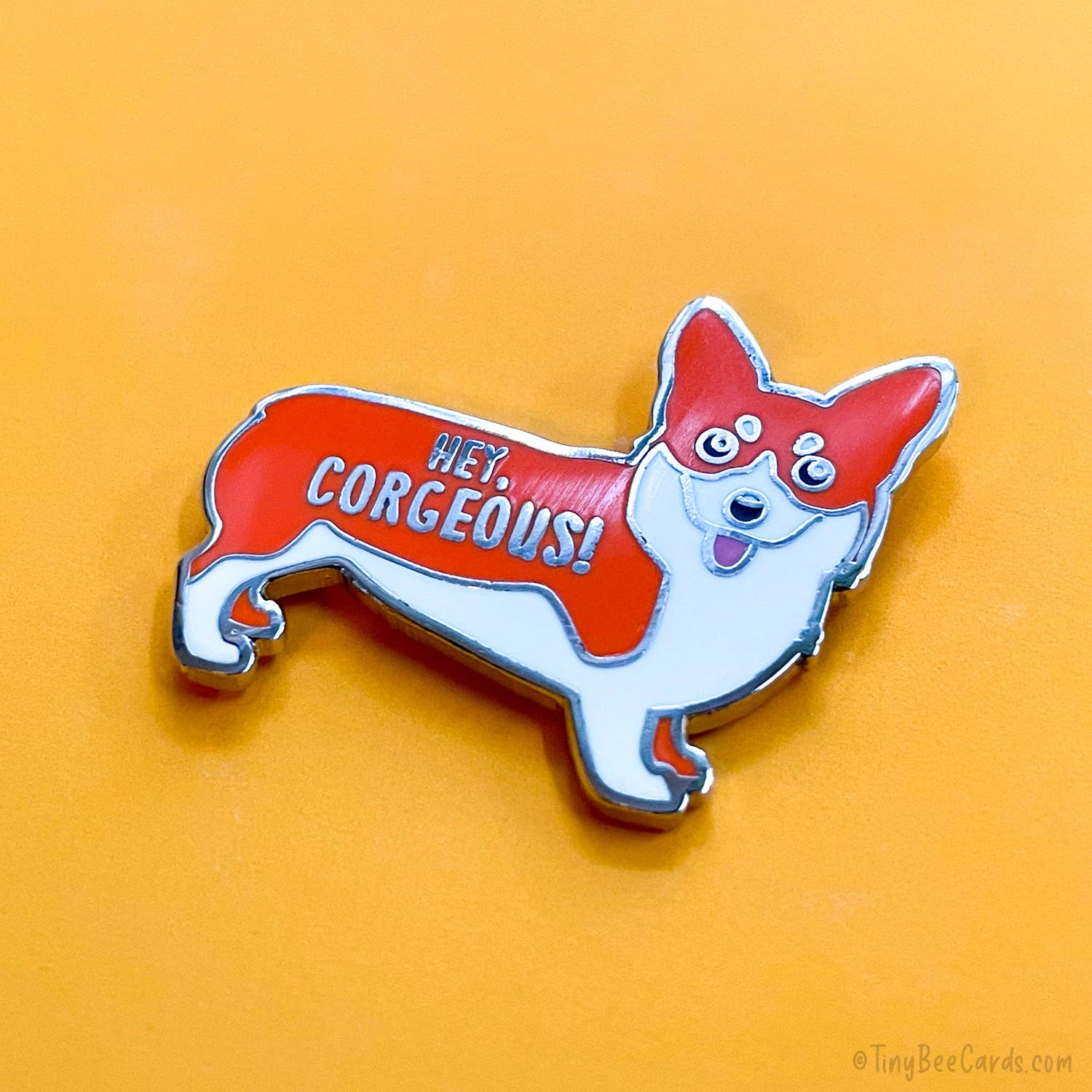Tiny Bee Cards - Wholesale Lapel Pin/Button - Hey Corgeous Corgi Dog Enamel Pin1