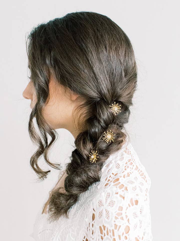 Grampos de cabelo Sunburst Swarovski - conjunto de três por atacado de Acute Designs