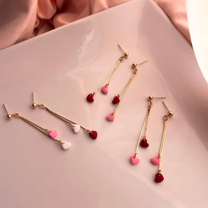 The Adore | Heart Chain Earrings for wholesale by Cascade Designs