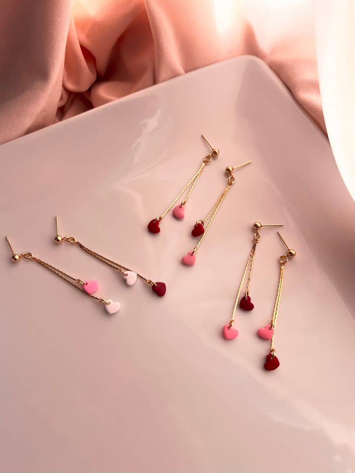 The Adore | Heart Chain Earrings for wholesale by Cascade Designs