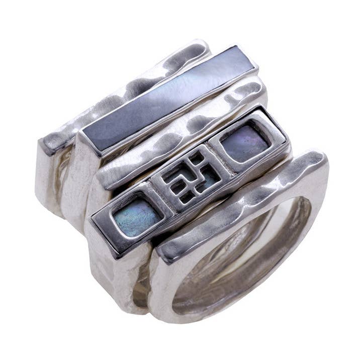 Pagode Místico Anel Pérola Prata de 1ª Lei por atacado de Cynthia Gale New York