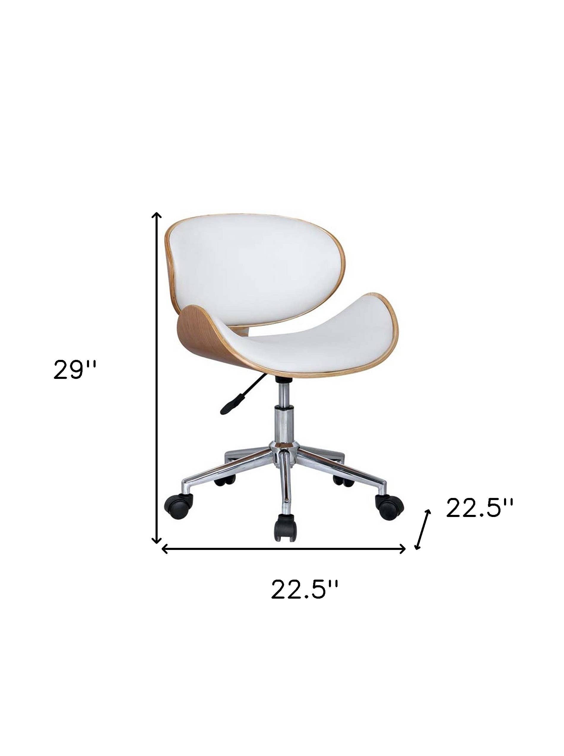 HomeRoots – wholesale Chair – Brown White and Silver Adjustable Height Swivel Rolling Office Chair2