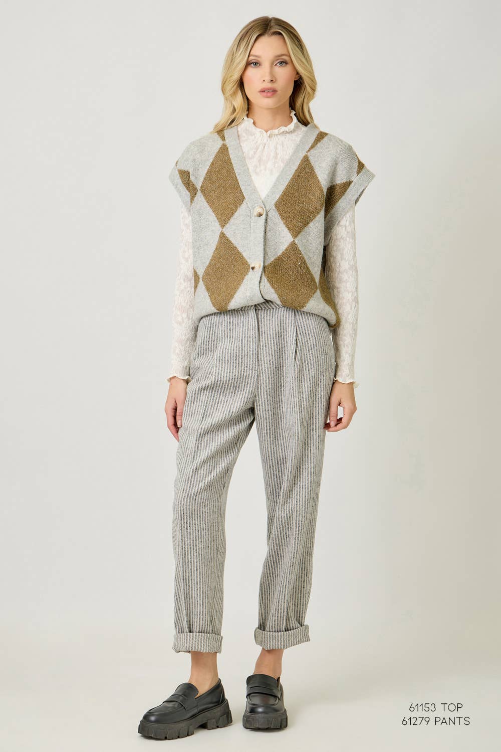 Mystree – wholesale Sleeveless sweatshirts – Women′s – 61140 Argyle Sweater Vest22