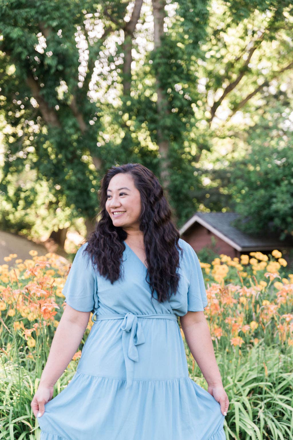 Peony Alley - Vendita all'ingrosso Vestito - Donna - Abito midi tinta unita color ambra6