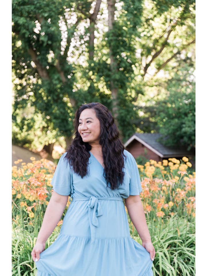 Peony Alley - Vendita all'ingrosso Vestito - Donna - Abito midi tinta unita color ambra6