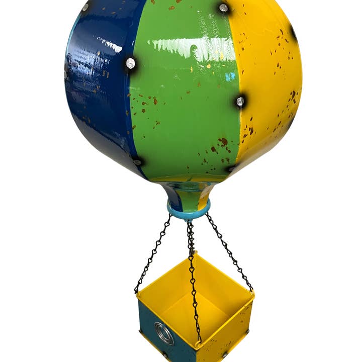 Continental Art Center - Wholesale Hanging Planter - Hanging Colorful Enameled Metal Hot Air Balloon Planter2