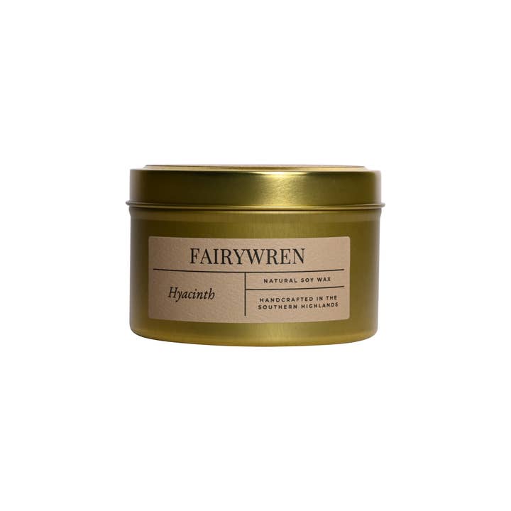 Fairywren Candle Company - Wholesale Travel candles - Hyacinth - Travel Tin Candle 200g4