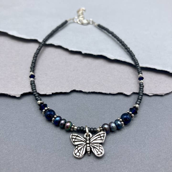 Graue Perle Schmetterling Fußkette für den Großhandel von Oreb Lram Fine Casual Jewelry