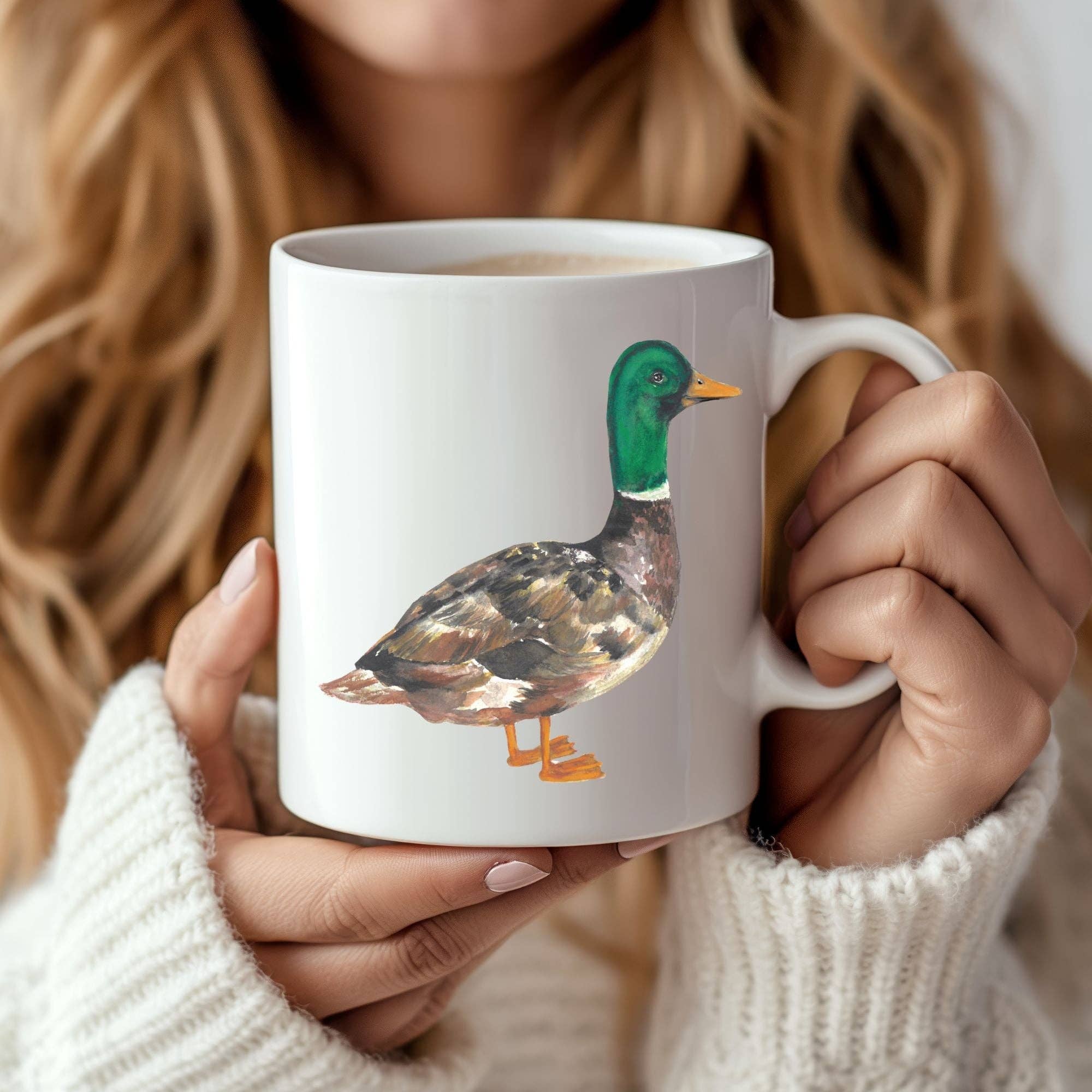 MerikaArt – Caneca por atacado – Caneca de Café de Cerâmica com Pato-real1