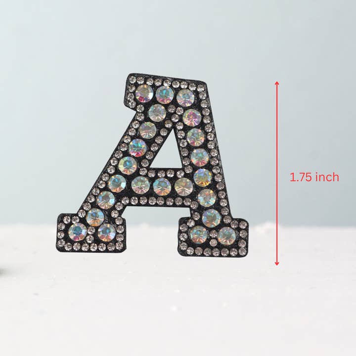 DrifWoo - Wholesale Patch - A-Z Black Glitter Alphabet Applique Rhinestone Letters DIY3