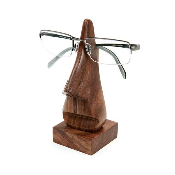 Matr Boomie Fair Trade - Wholesale Eyewear Cases & Holders - Unisex - Nose Eyeglass Holder Stand - Handcrafted Indian Rosewood