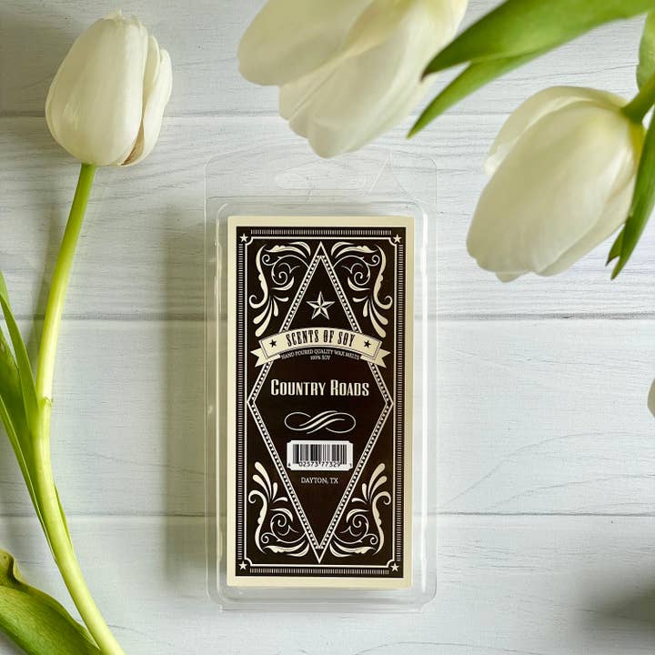 Country Roads Rustic Wax Melt for wholesale by Scents Of Soy Candle Company