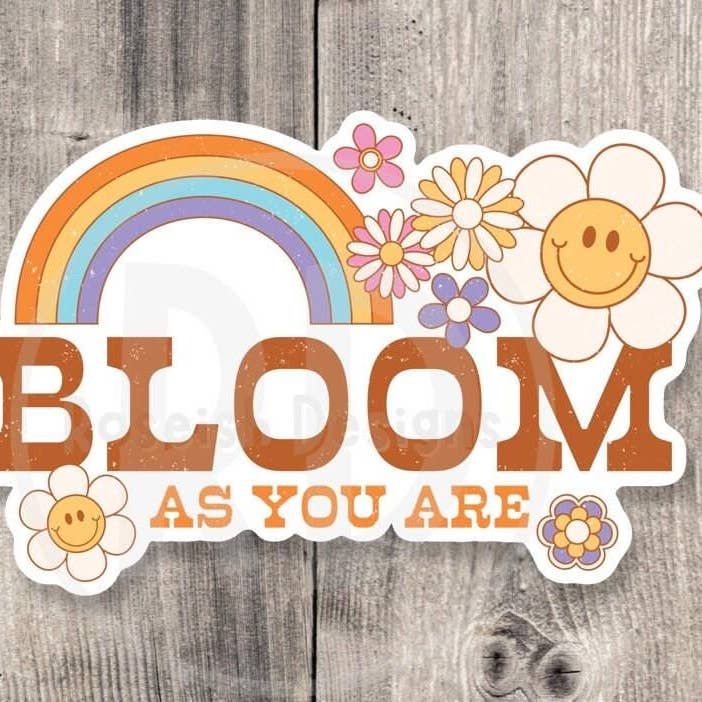 Bloom as You Are Retro - Vinyl Sticker for wholesale by Roseish Designs