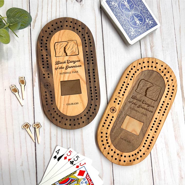 Cast & Carve - Wholesale Board Game - National Parks Travel Cribbage Set with Custom Pegs16