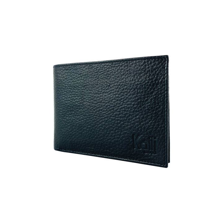 Kaili mood / RENATO BORZATTA - Italy since 1978 - - Wholesale Wallet - Men's - K10304AB | Men's Full-grain Genuine Leather Wallet, dollar grain. Black color. Coin pocket. Dimensions when closed: cm 12.5 x 9.3 x 1. Packaging: Gift Box rigid bottom/lid2
