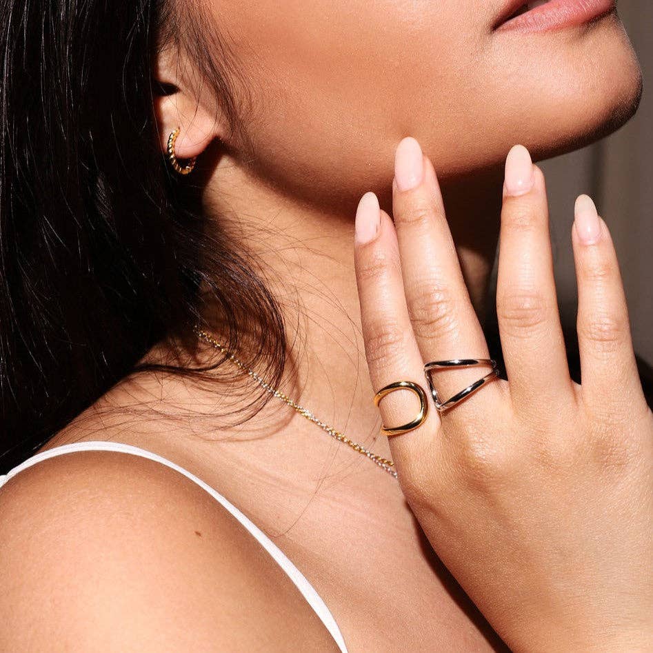 Gold Trip – wholesale Band/stacked ring – Cascade Open Ring4