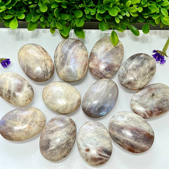 KayleeNYC - Wholesale Spiritual Stone/Crystal - 2 Lbs Natural Moonstone Palm Stone Crystal Nice Quality3
