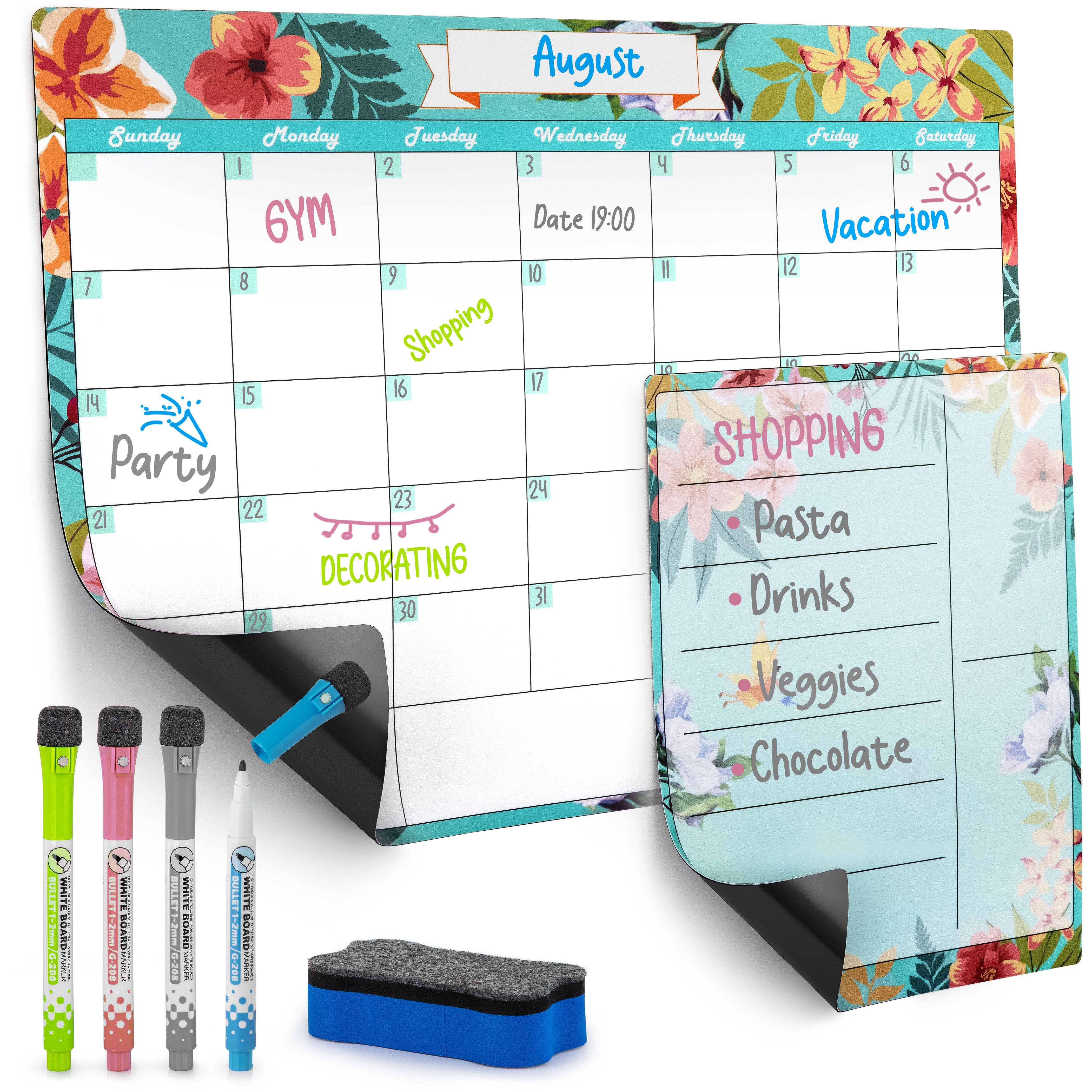Zulay Kitchen - Wholesale Whiteboard/Dry-Erase Board - Magnetic Dry Erase Calendar Whiteboard Kit9