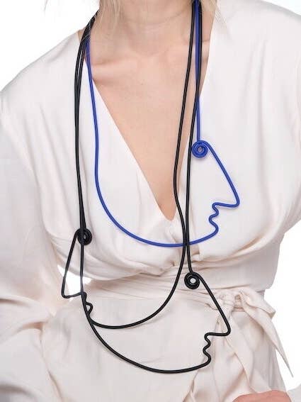 Samuel Coraux Lange Halskette mit 3 Köpfen für den Großhandel von Samuel Coraux