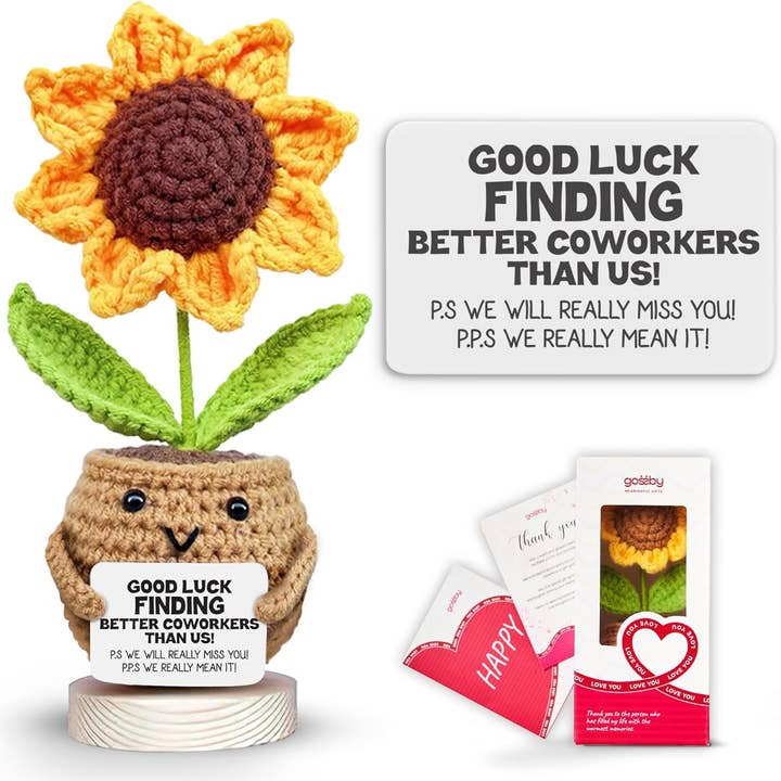 Gossby Sunflower Crochet - Good Luck Finding Better Coworker for wholesale by Gossby