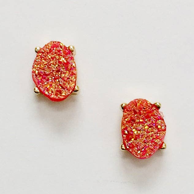 StarryNYC - Wholesale Stud/Post Earrings - Druzy Sparkly Stone Crystals Stud Earrings43