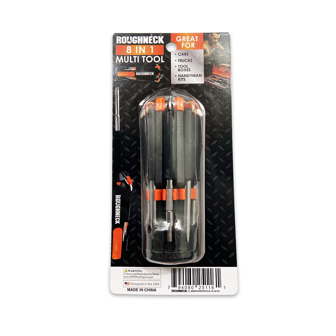 Novelty Brands - Wholesale Handy Tool - Roughneck 8-In-1 Multi-Tool with LED Light - 6/Display8