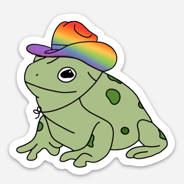 Luxe Trauma - Wholesale Sticker - Gay frog sticker rainbow pride cowboy hat funny cute