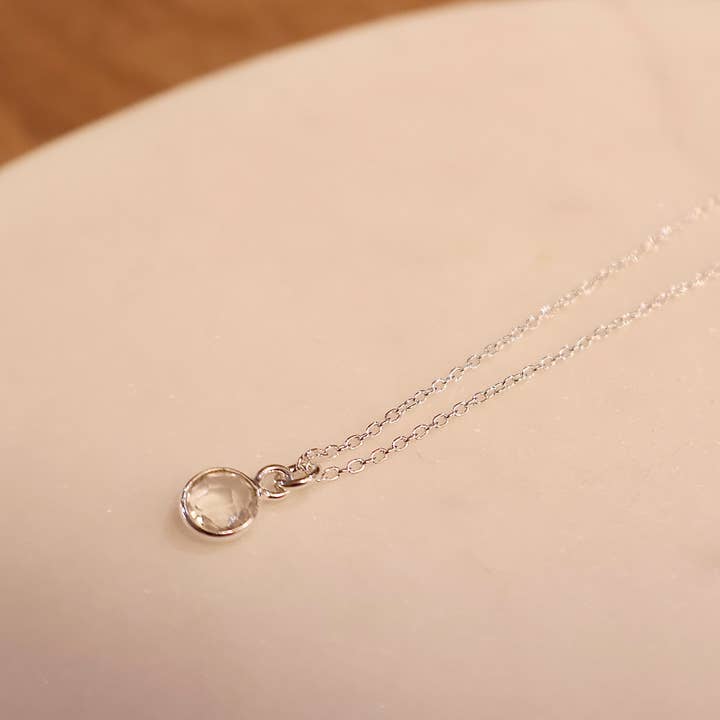 Crystal Quartz Necklace - Semi-Fine Birthstone Jewellery for wholesale by Honey and Kettle