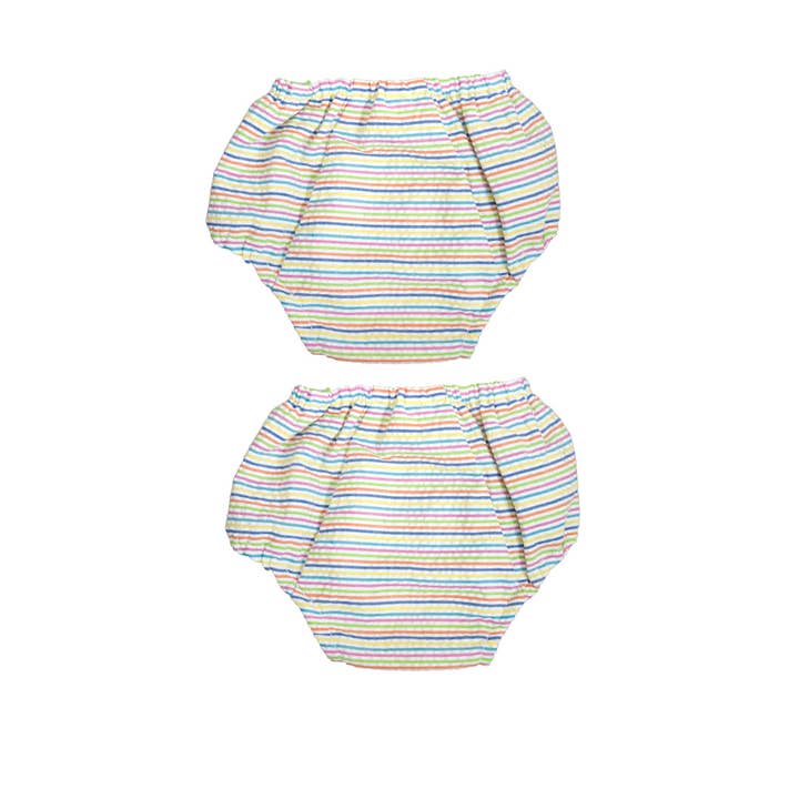 Mint - Wholesale Underwear/Diaper Cover - Baby - 2 Pk Rainbow Seersucker Bloomers 12-18M | Mint
