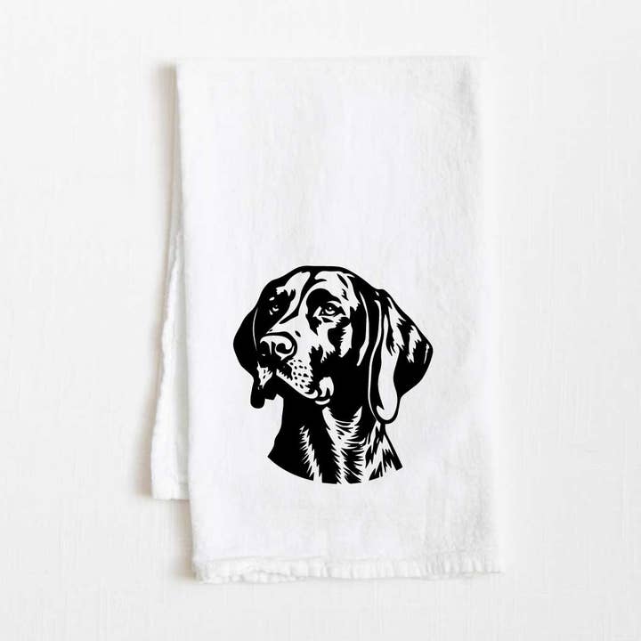 Køkkenhåndklæde af melpose med korthåret tysk pointerhund - 36" x 32" for engroshandel hos Towel Town