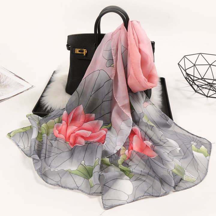 SALINA TRADING INC - Wholesale Scarf – Women's - Elegant Women Long Flower Printing Scarf31