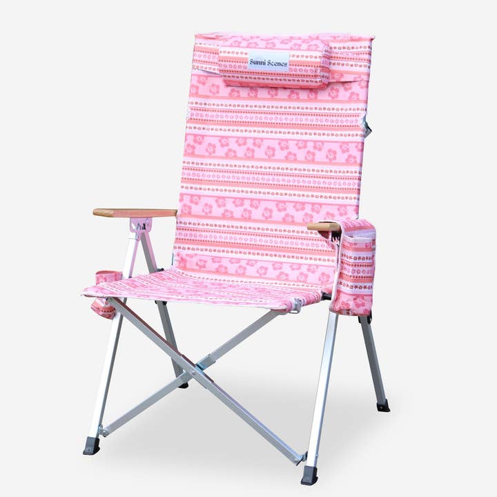 Hibiscus Reclining Camp Chair for wholesale by Sunni Scenes