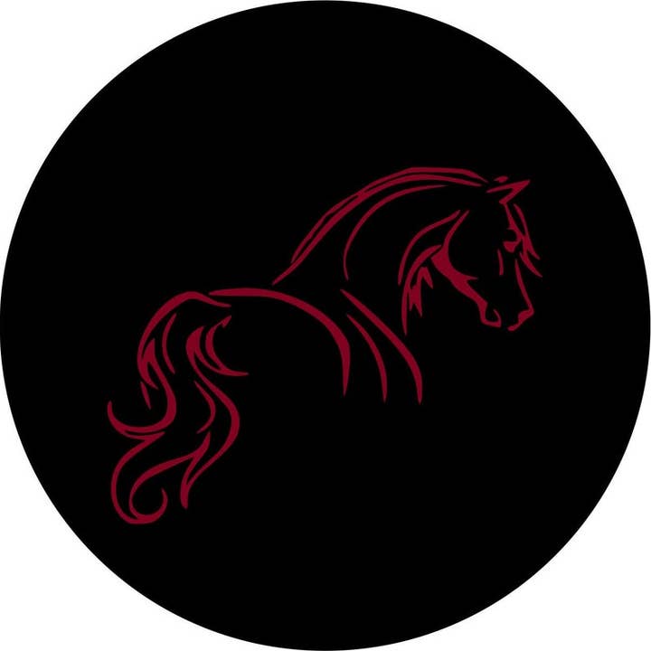 Housse de pneu de secours rouge Horse Silhouette pour la vente par Dirty Acres