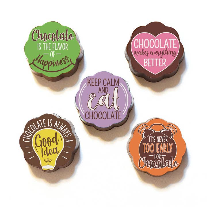 Chocolate Quotes - Box of 5 Chocolate Covered Caramels for wholesale by Chouquette