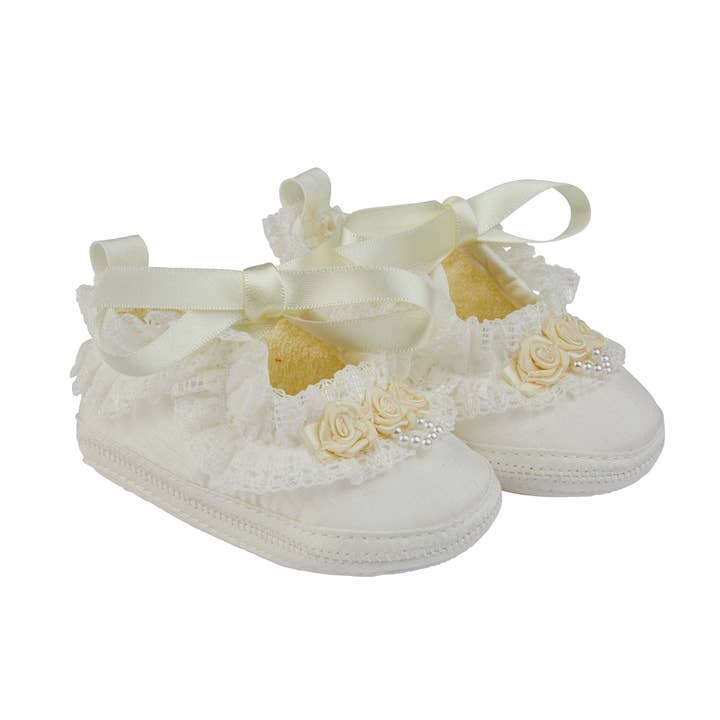 Early Days & Baypods - Wholesale Cot shoes – Baby - Sara girls special occasion shoe by Early Days with rosebuds1