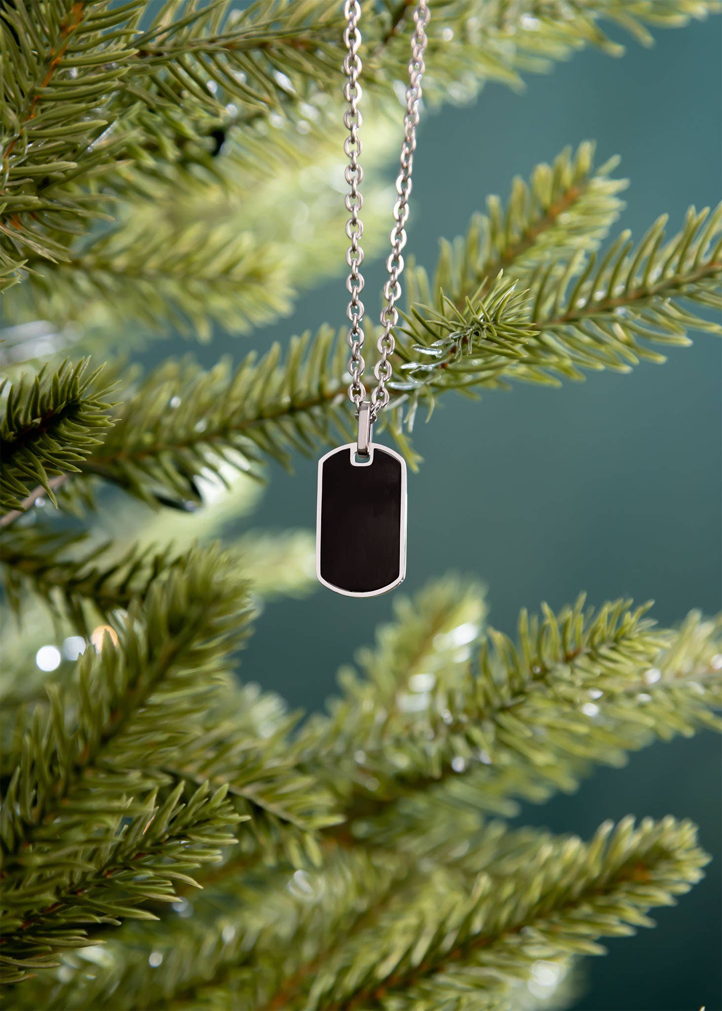 WJW - Wholesale Pendant/Charm Necklace - Stainless Steel and Black Engravable Men's Dog Tag Pendant3