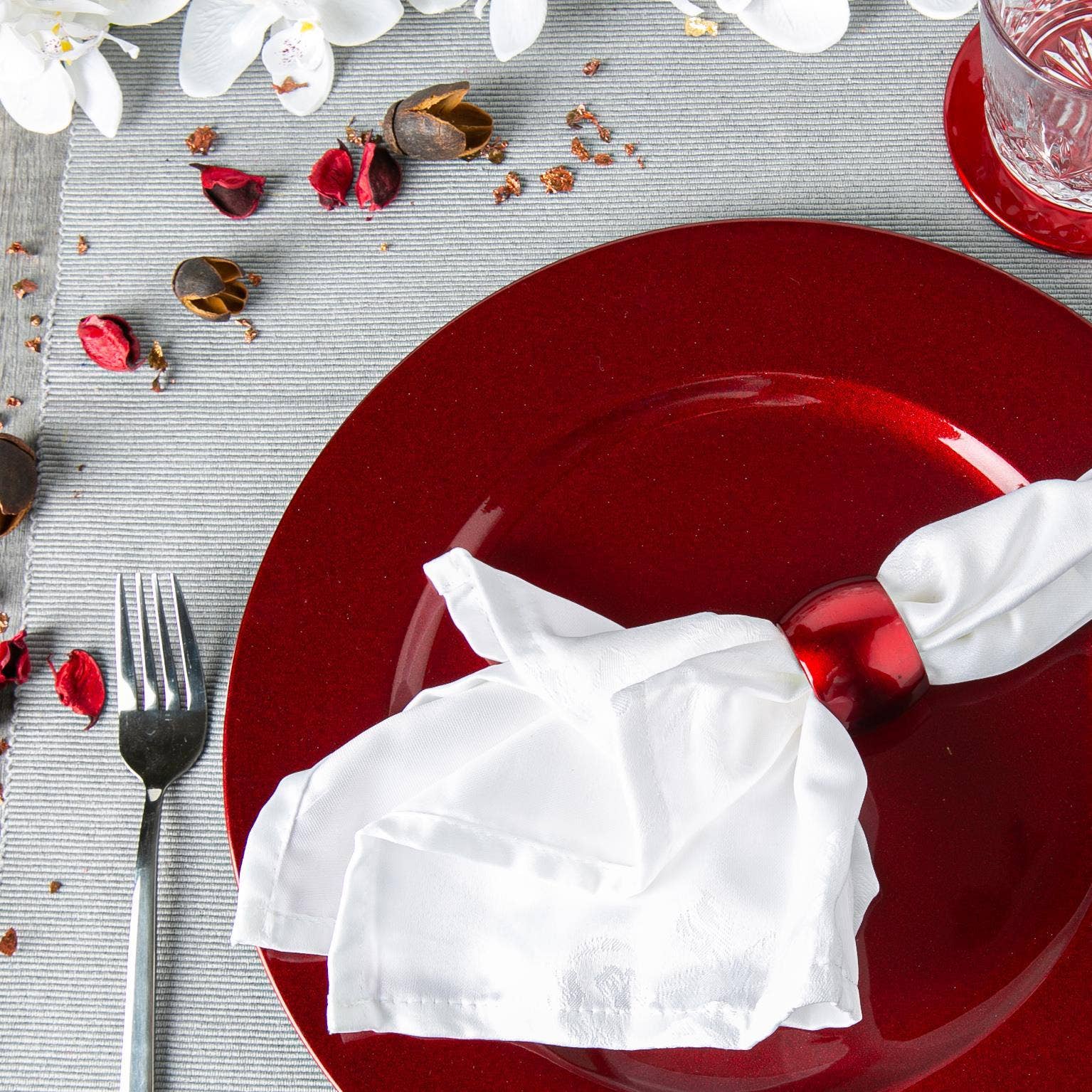 Rinkit Ltd - Wholesale Charger Plate - Argon Tableware Metallic Charger Plate - 33cm - Dark Red2