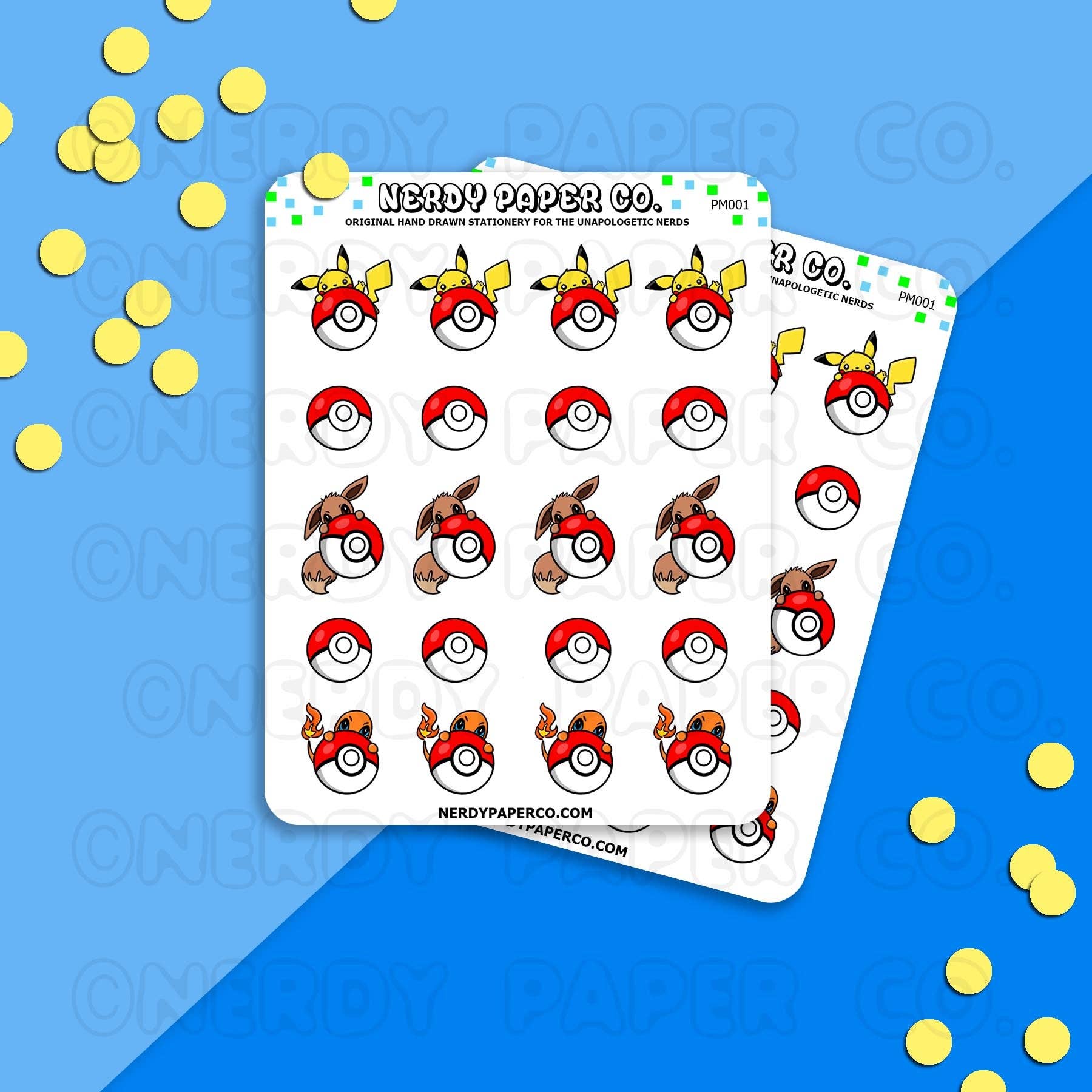 NERDY PAPER CO. - Wholesale Sticker - PEEKING POKEMON - Hand Drawn Planner Stickers Deco | PM001