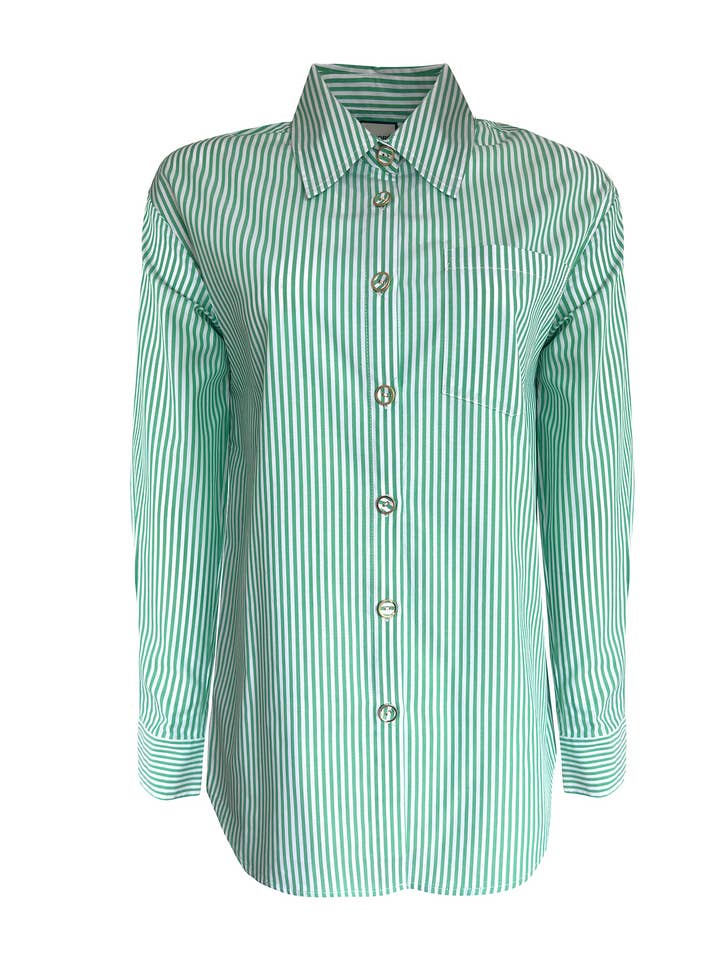 LeDoré Classic Shirt Emerald Stripe Cotton for wholesale by LeDoré