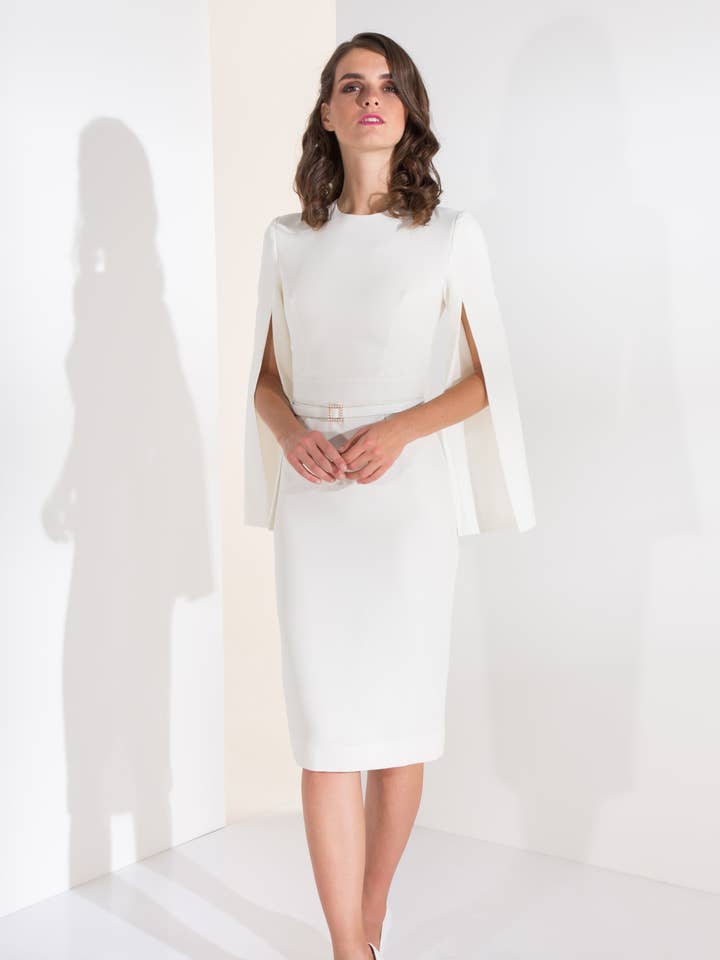 Sophisticated Milk Dress for wholesale by ANASTASIIA IVANOVA